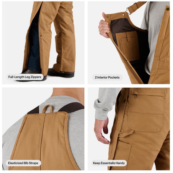 Berne Heritage Insulated Duck Bib Overall Navy XL Tall - Picture 3 of 4